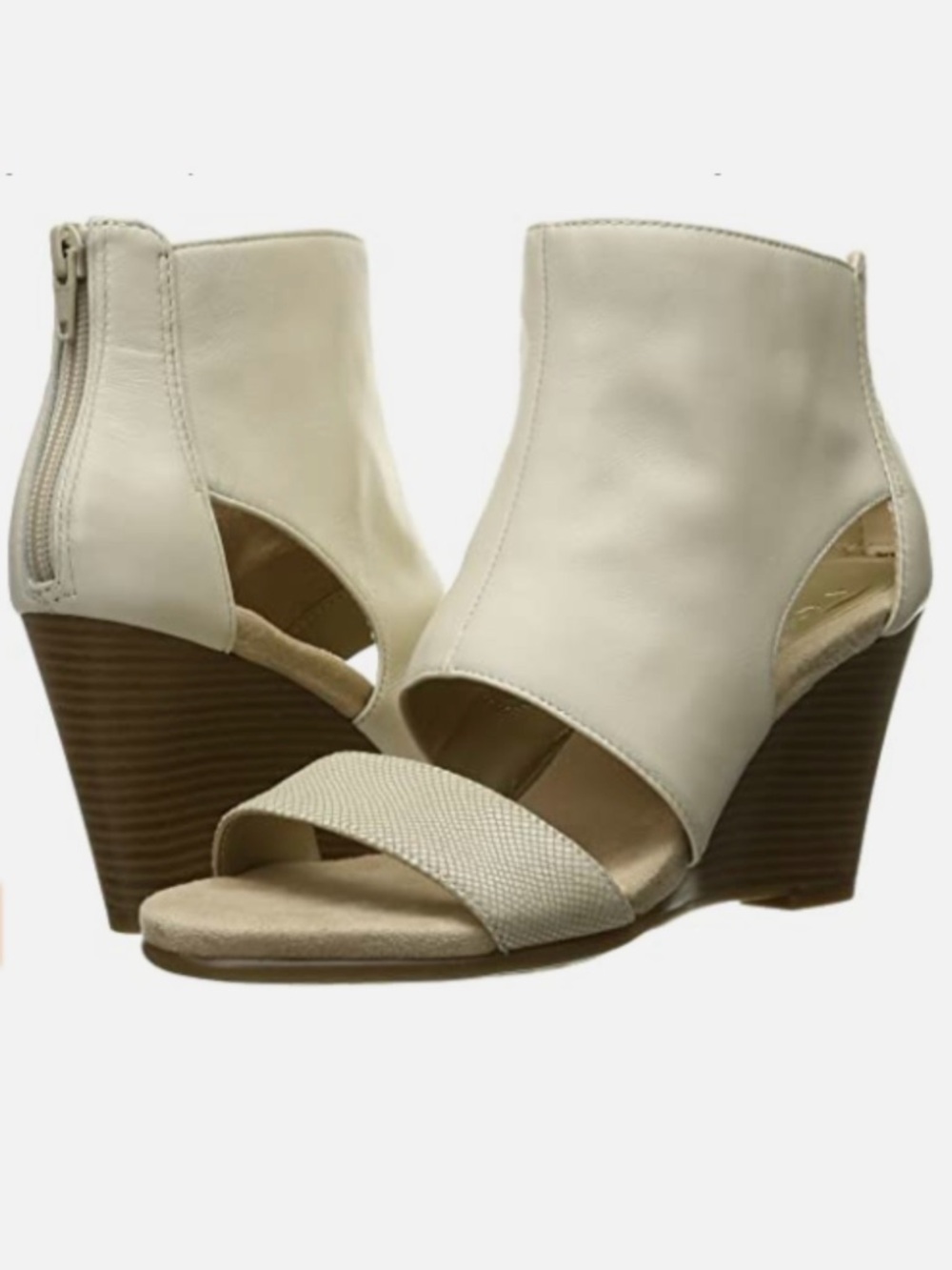 Wedge Open-Toe sandal crème/bone color